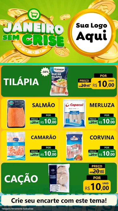 Modelo de TV para TV Vertical com o tema Janeiro Sem Crise para Peixaria