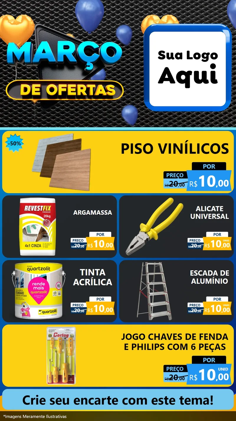 Modelo de TV para TV Vertical com o tema Março de Ofertas para Material para Construção