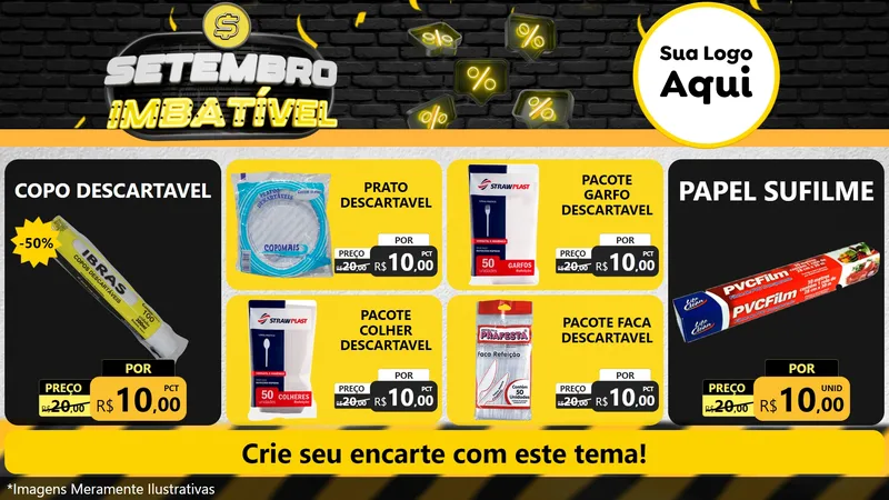 Modelo de TV para TV Horizontal com o tema Setembro Imbatível para Embalagens