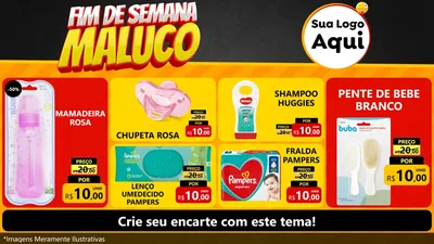 Modelo de TV para TV Horizontal com o tema Final de Semana Maluco para Bebês