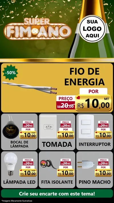 Modelo de Rede Social para Stories com o tema Super Fim de Ano para Materiais Elétricos