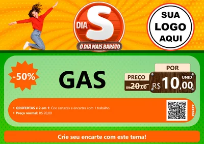 Modelo de Cartaz para Cartaz A4 Horizontal com o tema Dia S - O Dia Mais Barato para Água e gás