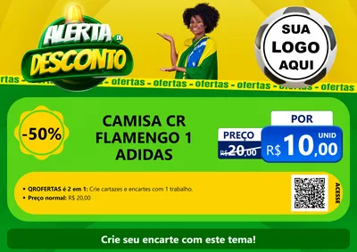 Modelo de Cartaz para Cartaz A4 Horizontal com o tema Alerta de Desconto para Roupas e acessórios
