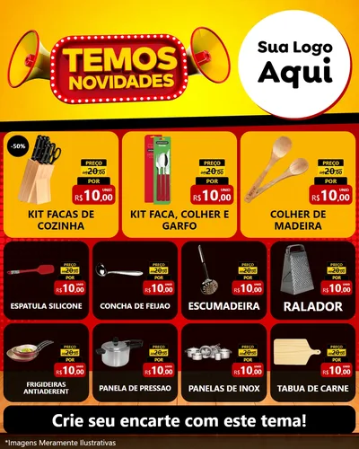 Modelo de Rede Social para Feed Instagram com o tema Temos Novidades para Utilidades Domésticas