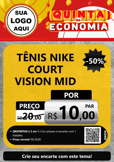 Modelo de Cartaz para Cartaz A4 Vertical com o tema Quinta da Economia para Calçados