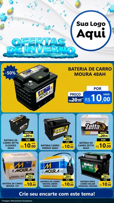Modelo de Rede Social para Stories com o tema Ofertas de Inverno para Baterias Elétricas