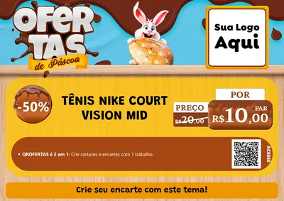 Modelo de Cartaz para Cartaz A4 Horizontal com o tema Ofertas de Páscoa para Calçados
