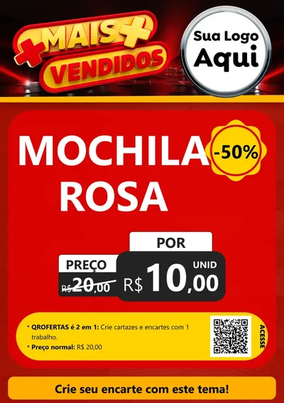 Modelo de Cartaz para Cartaz A4 Vertical com o tema Mais Vendidos para Papelaria