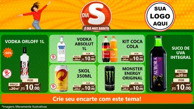 Modelo de TV para TV Horizontal com o tema Dia S - O Dia Mais Barato para Distribuidora de bebidas