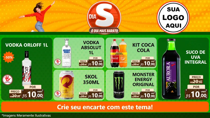 Modelo de TV para TV Horizontal com o tema Dia S - O Dia Mais Barato para Distribuidora de bebidas