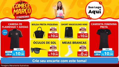 Modelo de TV para TV Horizontal com o tema Comece Março Economizando para Roupas e acessórios