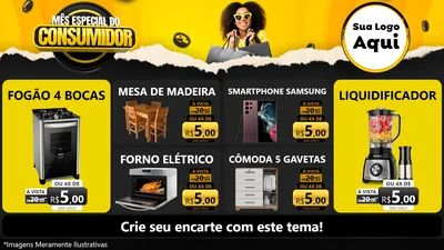 Modelo de TV para TV Horizontal com o tema Mês Especial do Consumidor para Móveis e Eletro