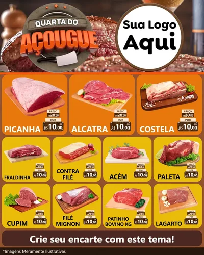Modelo de Rede Social para Feed Instagram com o tema Quarta do Açougue para Açougue
