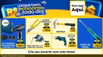 Modelo de TV para TV Horizontal com o tema Aqui Tem Economia Todo Dia para Maquinas e Ferramentas