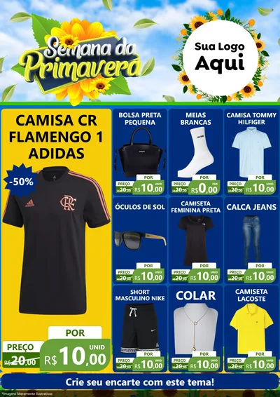 Modelo de Encarte para Encarte A4 Vertical com o tema Semana da Primavera para Roupas e acessórios