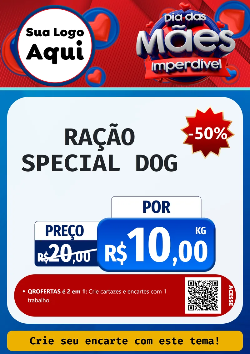 Modelo de Cartaz para Cartaz A4 Vertical com o tema Dia Das Mães Imperdível para Pet Shop