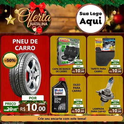 Modelo de Rede Social para Feed Facebook com o tema Ofertas Natalina para Auto peças