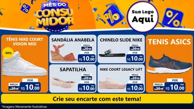 Modelo de TV para TV Horizontal com o tema Mês do Consumidor para Calçados