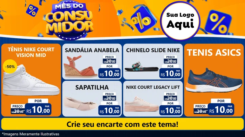Modelo de TV para TV Horizontal com o tema Mês do Consumidor para Calçados