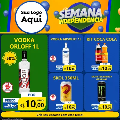 Modelo de Rede Social para Feed Facebook com o tema Semana da Independência para Distribuidora de bebidas