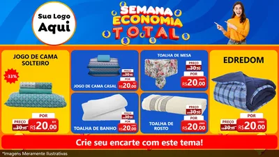 Modelo de TV para TV Horizontal com o tema Semana Economia Total para Cama, Mesa e Banho
