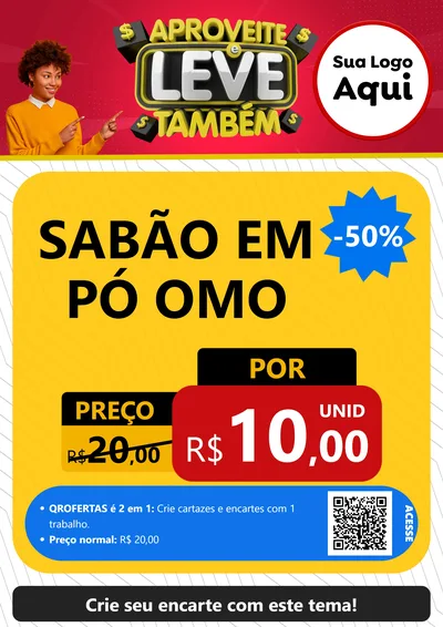 Modelo de Cartaz para Cartaz A4 Vertical com o tema Aproveite e Leve Também para Produtos de Limpeza