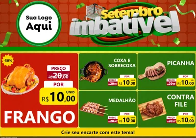 Modelo de Encarte para Encarte A4 Horizontal com o tema Setembro Imbatível para Assados