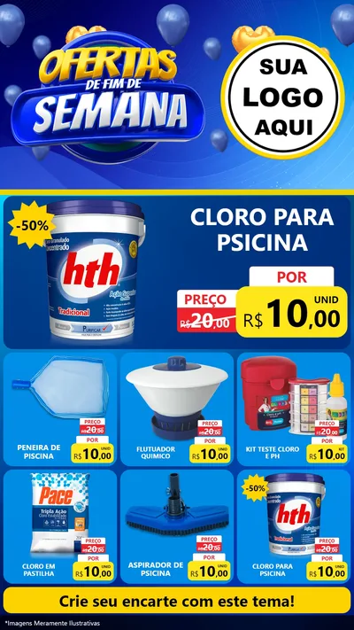 Modelo de Rede Social para Stories com o tema Ofertas de Fim de Semana para Produtos para Piscina