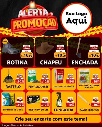 Modelo de Rede Social para Feed Instagram com o tema Alerta de Promoção para Agropecuária