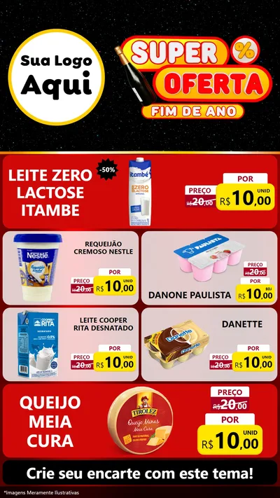 Modelo de TV para TV Vertical com o tema Super Oferta Fim de Ano para Frios e Laticínios