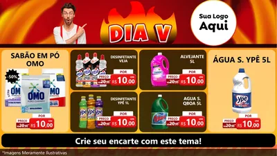 Modelo de TV para TV Horizontal com o tema Dia V para Produtos de Limpeza