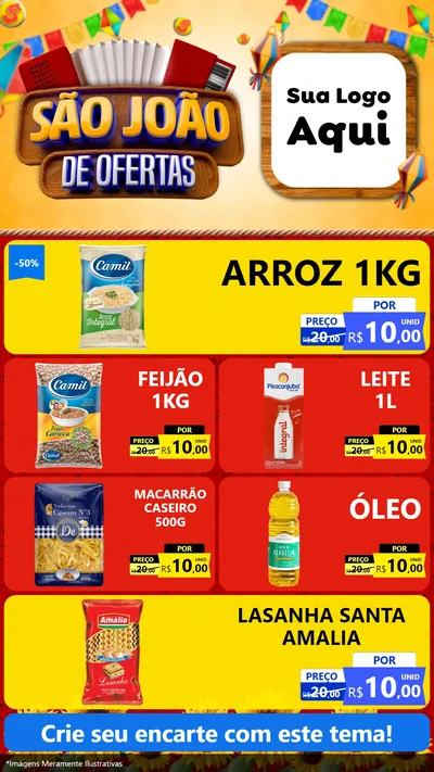 Modelo de TV para TV Vertical com o tema São João de Ofertas para Supermercado