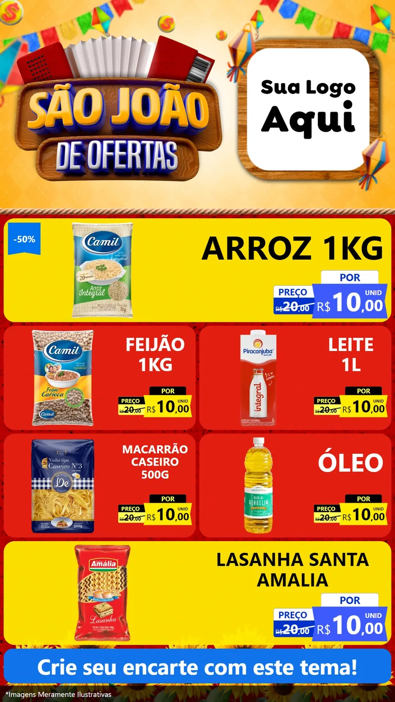 Modelo de TV para TV Vertical com o tema São João de Ofertas para Supermercado