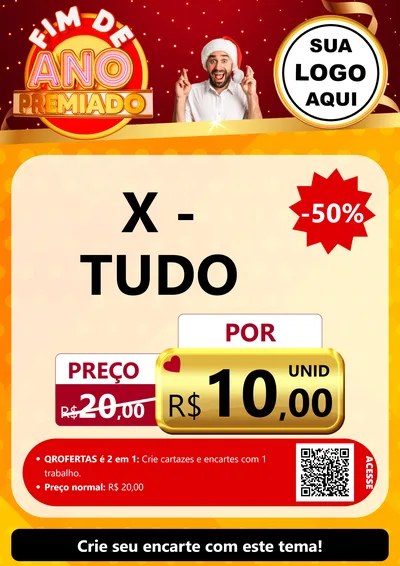Modelo de Cartaz para Cartaz A4 Vertical com o tema Fim de Ano Premiado para Hamburgueria