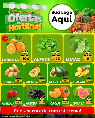 Modelo de Rede Social para Feed Instagram com o tema Ofertas do Hortifrúti para Hortifrúti