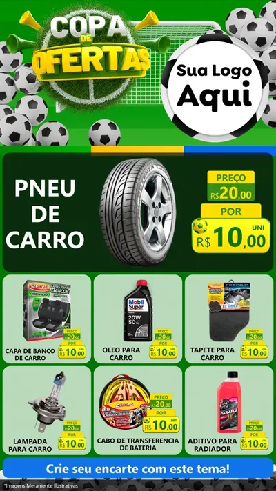 Modelo de Rede Social para Stories com o tema Copa De Ofertas para Auto peças