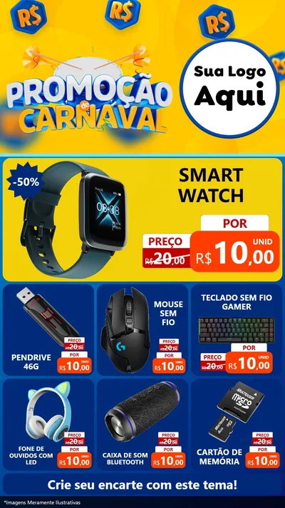 Modelo de Rede Social para Stories com o tema Promoção de Carnaval para Informática