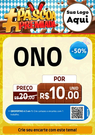 Modelo de Cartaz para Cartaz A4 Vertical com o tema Páscoa Premiada para Óticas