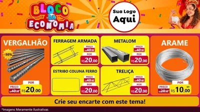 Modelo de TV para TV Horizontal com o tema Bloco da Economia para Ferragens