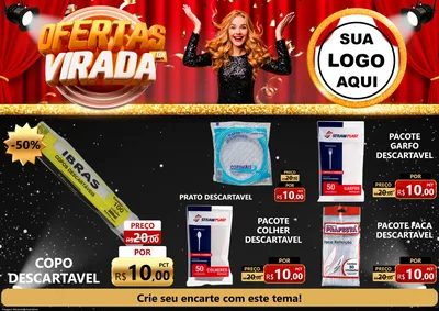 Modelo de Encarte para Encarte A4 Horizontal com o tema Ofertas da Virada para Embalagens