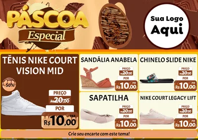 Modelo de Encarte para Encarte A4 Horizontal com o tema Páscoa Especial para Calçados