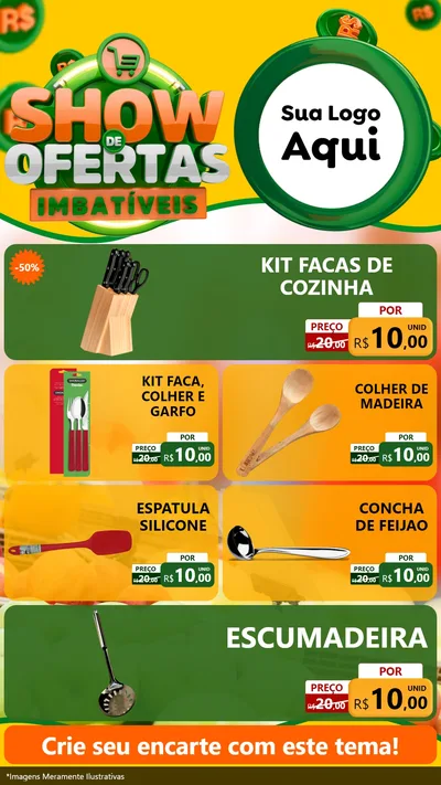 Modelo de TV para TV Vertical com o tema Show de Ofertas Imbatíveis para Utilidades Domésticas