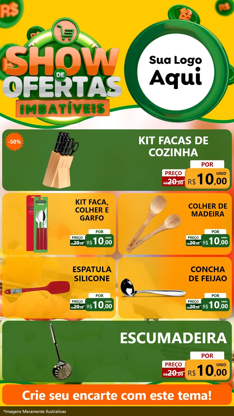 Modelo de TV para TV Vertical com o tema Show de Ofertas Imbatíveis para Utilidades Domésticas