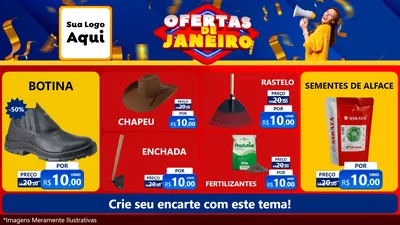 Modelo de TV para TV Horizontal com o tema Ofertas de Janeiro para Agropecuária