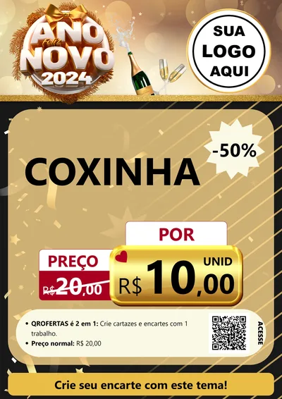 Modelo de Cartaz para Cartaz A4 Vertical com o tema Feliz Ano Novo 2027 para Salgadaria