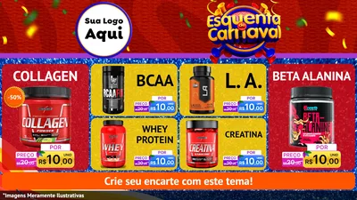Modelo de TV para TV Horizontal com o tema Esquenta de Carnaval para Suplementos alimentares