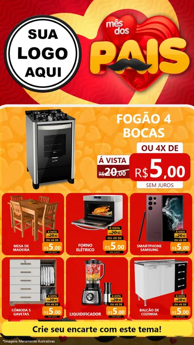 Modelo de Rede Social para Stories com o tema Mês Dos Pais para Móveis e Eletro