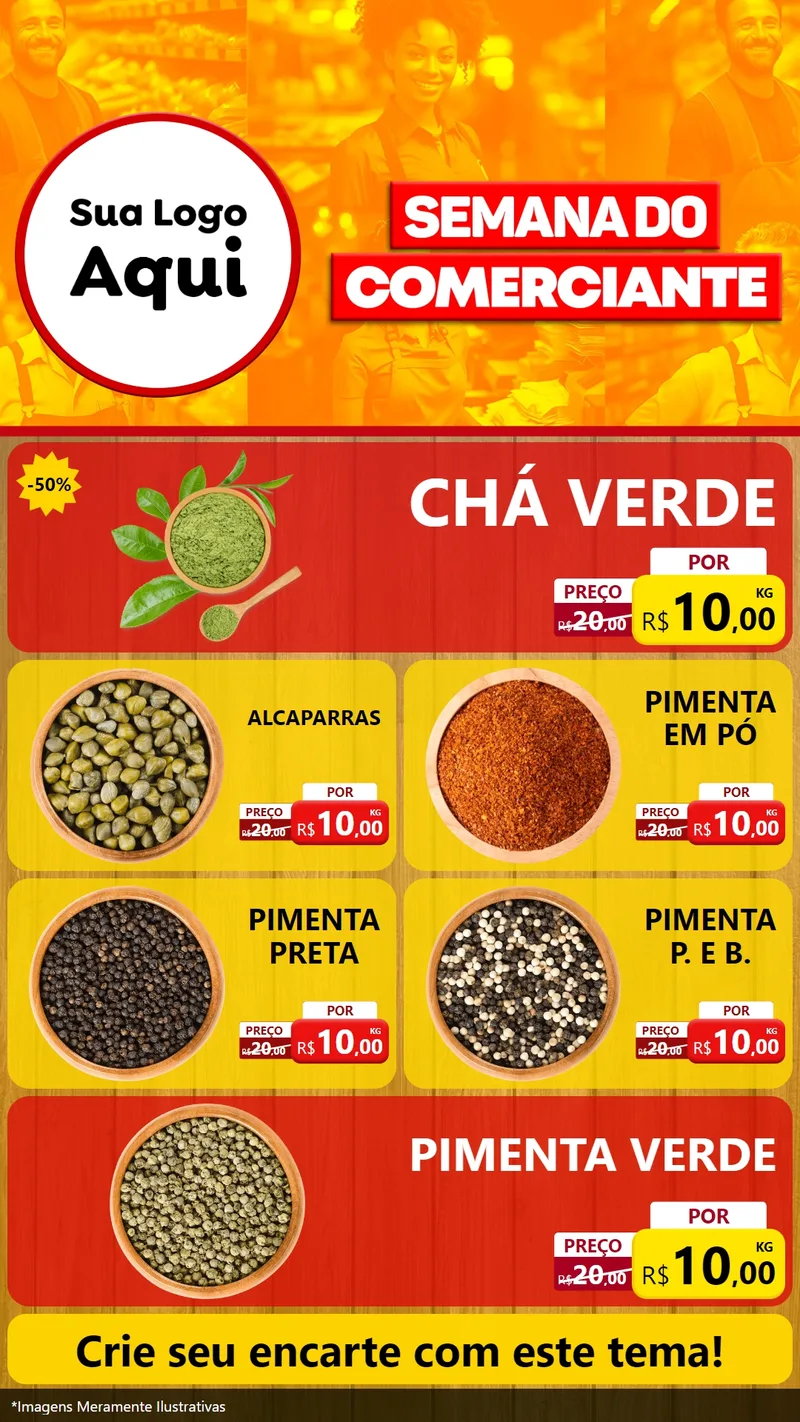 Modelo de TV para TV Vertical com o tema Semana do Comerciante para Produtos Naturais