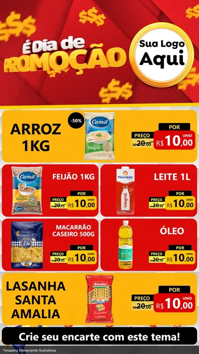 Modelo de TV para TV Vertical com o tema É Dia De Promoção para Supermercado
