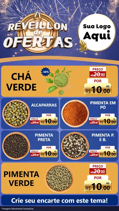 Modelo de TV para TV Vertical com o tema Réveillon de Ofertas para Produtos Naturais